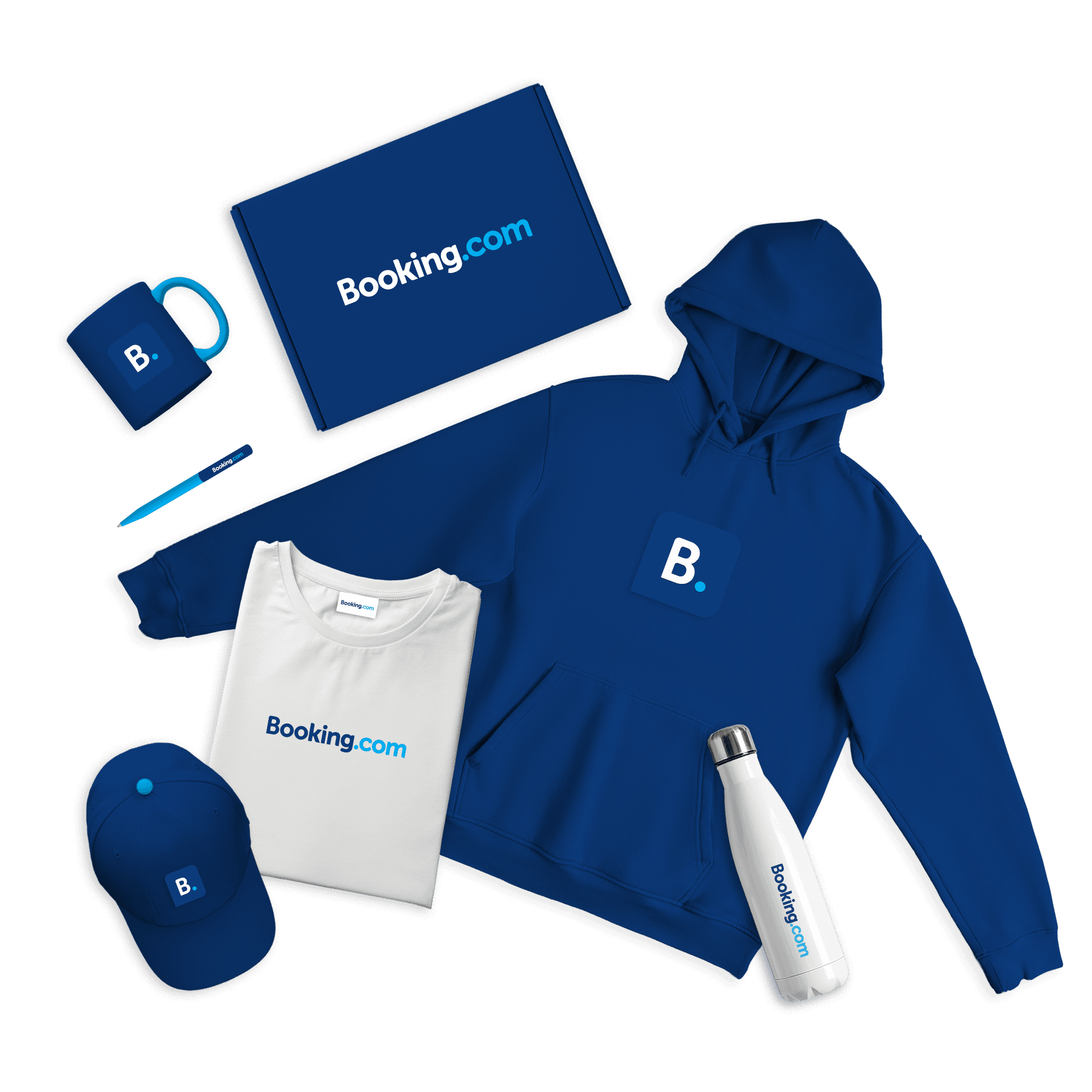 Booking.com branded merch kit